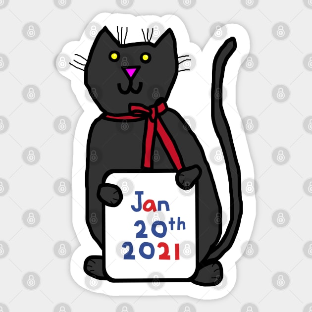 Inauguration Day Cute Cat Sticker by ellenhenryart